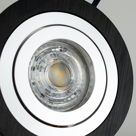 Oczko sufitowe wpuszczane, regulowane LED CERI 1 OV Black IP20 okrągła czarny szlif EDO777141 EDO